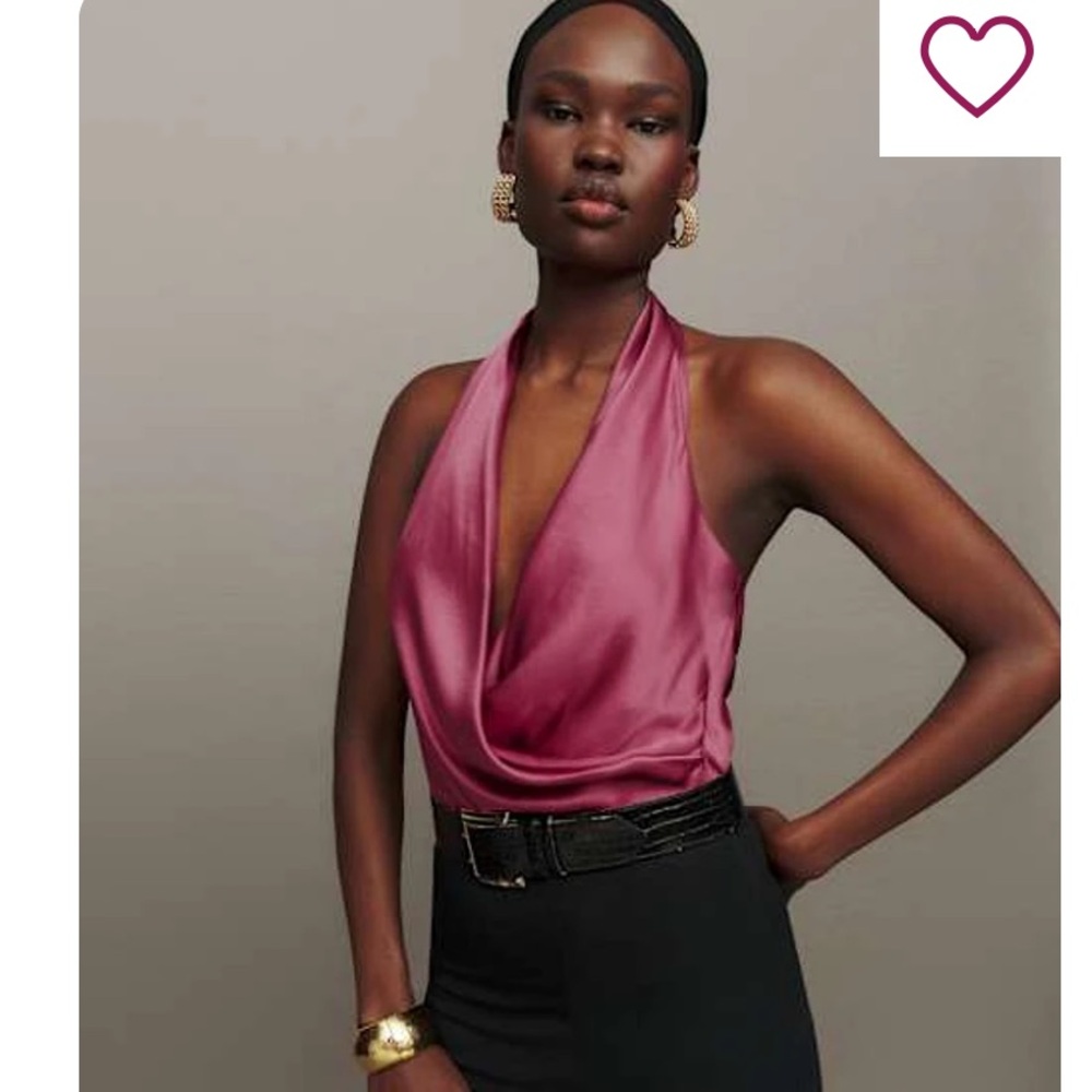 ANTONIO MELANI Kayla Halter Top in Bright Pink, Size 8, NWT